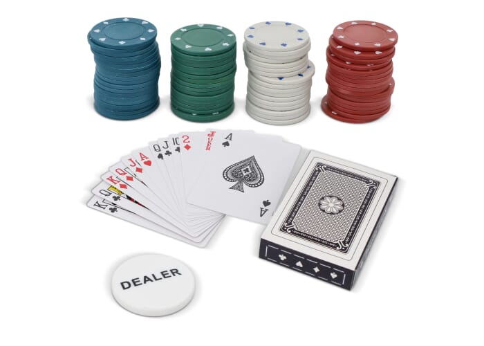 Set de poker personnalisable avec 100 jetons Assortiment fluorescent